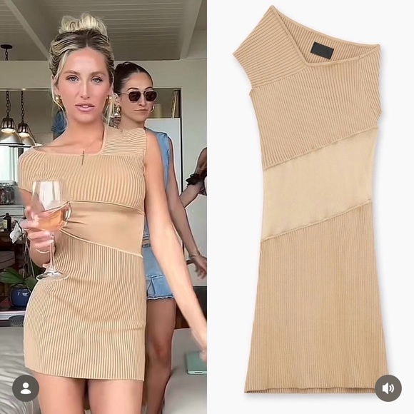 RtA Dresses & Skirts - NEW RTA Maya Tan Sesame Mesh Knit Bodycon Mini Dress Medium